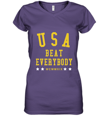 USA Beat Everybody Shirt _ USA Beat Everybody Women's V-Neck T-Shirt Women's V-Neck T-Shirt - jonhlittlestore88