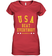 USA Beat Everybody Shirt _ USA Beat Everybody Women's V-Neck T-Shirt Women's V-Neck T-Shirt - jonhlittlestore88
