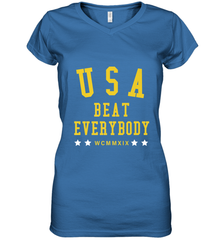 USA Beat Everybody Shirt _ USA Beat Everybody Women's V-Neck T-Shirt Women's V-Neck T-Shirt - jonhlittlestore88