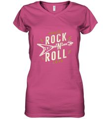 Peace Rock and Roll Love Music Guitar Retro Hippie Women's V-Neck T-Shirt Women's V-Neck T-Shirt - jonhlittlestore88