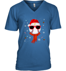 Pittsburgh Pirates Logo Christmas Baseball Player Glasses Santa Hat Pajama Gift Men's V-Neck Men's V-Neck - jonhlittlestore88