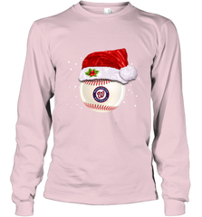 Washington Nationals Logo Baseball Ball Christmas Santa Hat Xmas Sport Funny Snow Long Sleeve T-Shirt Long Sleeve T-Shirt - jonhlittlestore88