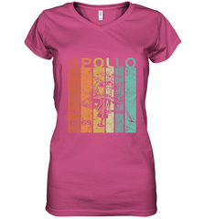 Retro Apollo 11 50th Anniversary Moon Landing 1969 2019 Women's V-Neck T-Shirt Women's V-Neck T-Shirt - jonhlittlestore88