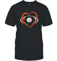 NFL Pittsburgh Steelers Heart Love Football Men's T-Shirt Men's T-Shirt - jonhlittlestore88