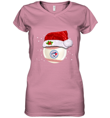Toronto Blue Jays Logo Baseball Ball Christmas Santa Hat Xmas Sport Funny Snow Women's V-Neck T-Shirt Women's V-Neck T-Shirt - jonhlittlestore88