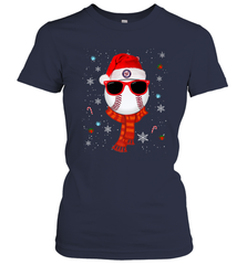 Washington Nationals Logo Christmas Baseball Player Glasses Santa Hat Pajama Gift Women's T-Shirt Women's T-Shirt - jonhlittlestore88
