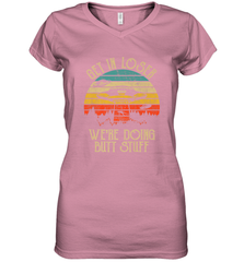Retro Vintage Get In Loser We're Doing Butt Stuff Alien UFO Women's V-Neck T-Shirt Women's V-Neck T-Shirt - jonhlittlestore88