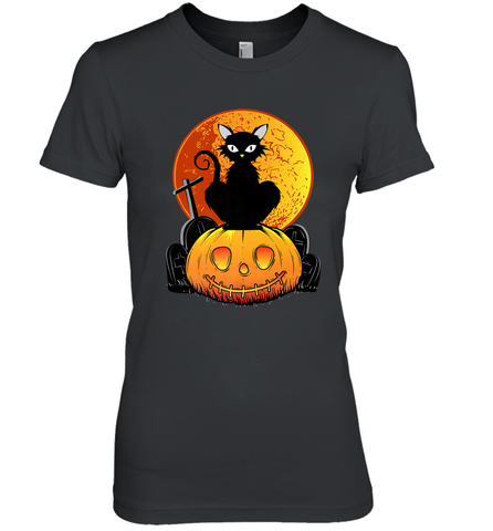 Happy Halloween Spooky Pumpkins Black Cat For Women Women's Premium T-Shirt Women's Premium T-Shirt / Black / XS Women's Premium T-Shirt - jonhlittlestore88