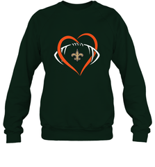 NFL New Orleans Saints Heart Love Football Crewneck Sweatshirt Crewneck Sweatshirt - jonhlittlestore88