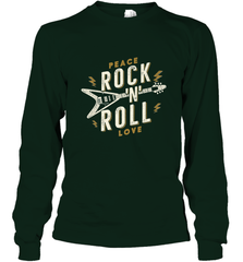Peace Rock and Roll Love Music Guitar Retro Hippie Long Sleeve T-Shirt Long Sleeve T-Shirt - jonhlittlestore88