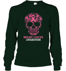 Tattoo Skull Halloween Breast Cancer Awareness Long Sleeve T-Shirt Long Sleeve T-Shirt - jonhlittlestore88