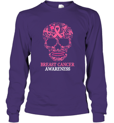 Tattoo Skull Halloween Breast Cancer Awareness Long Sleeve T-Shirt Long Sleeve T-Shirt - jonhlittlestore88