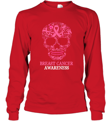 Tattoo Skull Halloween Breast Cancer Awareness Long Sleeve T-Shirt Long Sleeve T-Shirt - jonhlittlestore88