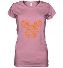 Disney Mickey Mouse Halloween Silhouette Women's V-Neck T-Shirt Women's V-Neck T-Shirt - jonhlittlestore88
