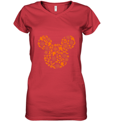 Disney Mickey Mouse Halloween Silhouette Women's V-Neck T-Shirt Women's V-Neck T-Shirt - jonhlittlestore88