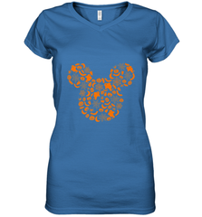 Disney Mickey Mouse Halloween Silhouette Women's V-Neck T-Shirt Women's V-Neck T-Shirt - jonhlittlestore88