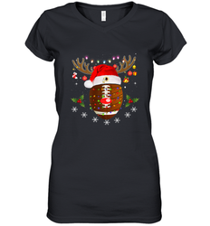 NFL Washington Redskins Football Reindeer Antlers Christmas Funny Gift Women's V-Neck T-Shirt