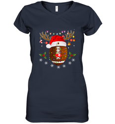 NFL Washington Redskins Football Reindeer Antlers Christmas Funny Gift Women's V-Neck T-Shirt
