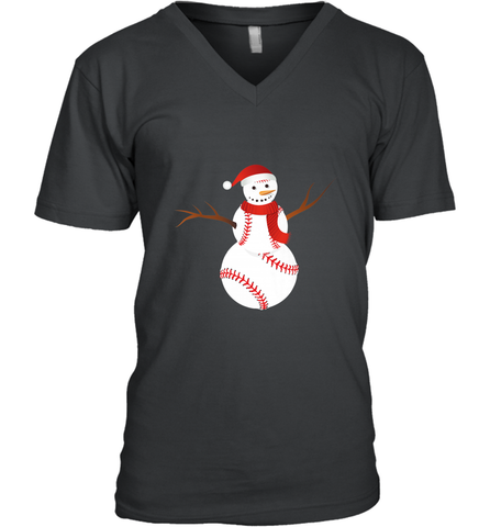 Snowman Baseball Christmas Men's V-Neck Men's V-Neck / Black / S Men's V-Neck - jonhlittlestore88