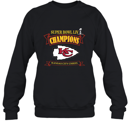 NFL Kansas City Chiefs Pro Line by Fanatics Super Bowl LIV Champions Crewneck Sweatshirt Crewneck Sweatshirt / Black / S Crewneck Sweatshirt - jonhlittlestore88