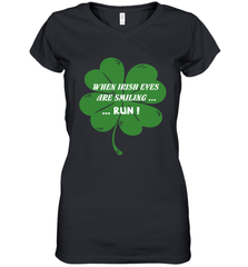 When Irish eyes are smiling Run Lucky St Patricks Day Shirt Women's V-Neck T-Shirt Women's V-Neck T-Shirt - jonhlittlestore88