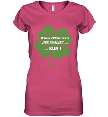 When Irish eyes are smiling Run Lucky St Patricks Day Shirt Women's V-Neck T-Shirt Women's V-Neck T-Shirt - jonhlittlestore88