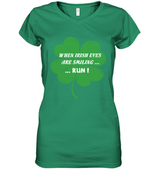 When Irish eyes are smiling Run Lucky St Patricks Day Shirt Women's V-Neck T-Shirt Women's V-Neck T-Shirt - jonhlittlestore88