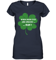 When Irish eyes are smiling Run Lucky St Patricks Day Shirt Women's V-Neck T-Shirt Women's V-Neck T-Shirt - jonhlittlestore88