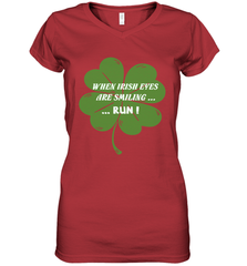 When Irish eyes are smiling Run Lucky St Patricks Day Shirt Women's V-Neck T-Shirt Women's V-Neck T-Shirt - jonhlittlestore88