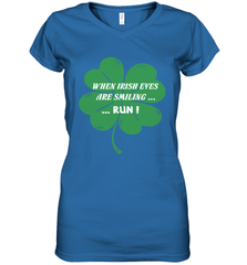 When Irish eyes are smiling Run Lucky St Patricks Day Shirt Women's V-Neck T-Shirt Women's V-Neck T-Shirt - jonhlittlestore88