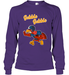Turkey Football Shirt Funny Thanksgiving Turkey Gobble Gift Long Sleeve T-Shirt Long Sleeve T-Shirt - jonhlittlestore88