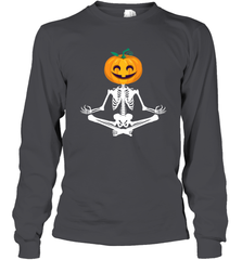Halloween Yoga Zen Meditation Pumpkin skeleton Gift idea Long Sleeve T-Shirt Long Sleeve T-Shirt - jonhlittlestore88