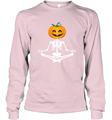 Halloween Yoga Zen Meditation Pumpkin skeleton Gift idea Long Sleeve T-Shirt Long Sleeve T-Shirt - jonhlittlestore88