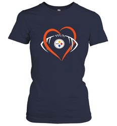 NFL Pittsburgh Steelers Heart Love Football Women's T-Shirt