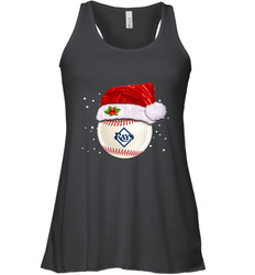 Tampa Bay Rays Logo Baseball Ball Christmas Santa Hat Xmas Sport Funny Snow Women's Racerback Tank