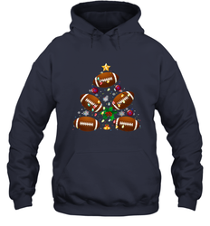 NFL Christmas Pajama Football Christmas Ornaments Tree Xmas Gift Hooded Sweatshirt
