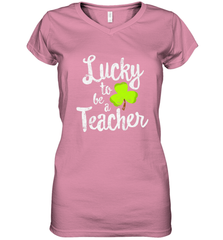 Teacher St. Patrick's Day Shirt, Lucky To Be A Teacher Women's V-Neck T-Shirt Women's V-Neck T-Shirt - jonhlittlestore88