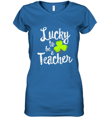 Teacher St. Patrick's Day Shirt, Lucky To Be A Teacher Women's V-Neck T-Shirt Women's V-Neck T-Shirt - jonhlittlestore88
