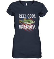 REEL COOL GRANDPA Women's V-Neck T-Shirt Apparel - jonhlittlestore88