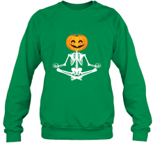 Halloween Yoga Zen Meditation Pumpkin skeleton Gift idea Crewneck Sweatshirt Crewneck Sweatshirt - jonhlittlestore88