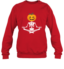 Halloween Yoga Zen Meditation Pumpkin skeleton Gift idea Crewneck Sweatshirt Crewneck Sweatshirt - jonhlittlestore88