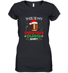 NFL This Is My Christmas Pajama Shirt  Gift For Football Lover Women's V-Neck T-Shirt