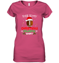 NFL This Is My Christmas Pajama Shirt  Gift For Football Lover Women's V-Neck T-Shirt Women's V-Neck T-Shirt - jonhlittlestore88