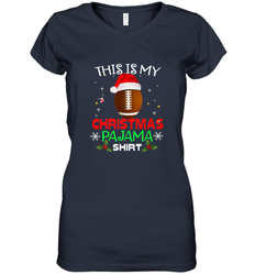 NFL This Is My Christmas Pajama Shirt  Gift For Football Lover Women's V-Neck T-Shirt