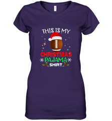 NFL This Is My Christmas Pajama Shirt  Gift For Football Lover Women's V-Neck T-Shirt Women's V-Neck T-Shirt - jonhlittlestore88