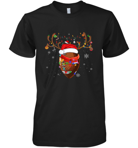 NFL Santa Hat American Football Reindeer Christmas Funny Sport Men's Premium T-Shirt Men's Premium T-Shirt / Black / XS Men's Premium T-Shirt - jonhlittlestore88