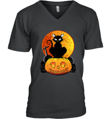 Happy Halloween Spooky Pumpkins Black Cat For Women Men's V-Neck Men's V-Neck - jonhlittlestore88