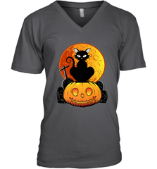 Happy Halloween Spooky Pumpkins Black Cat For Women Men's V-Neck Men's V-Neck - jonhlittlestore88