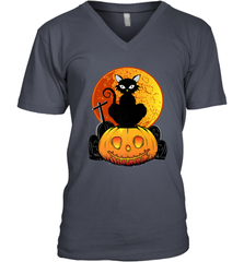 Happy Halloween Spooky Pumpkins Black Cat For Women Men's V-Neck Men's V-Neck - jonhlittlestore88
