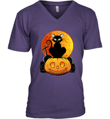 Happy Halloween Spooky Pumpkins Black Cat For Women Men's V-Neck Men's V-Neck - jonhlittlestore88